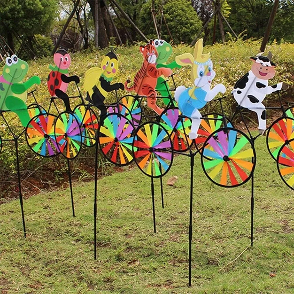 Molinillo de viento infantil para jardín con formas de rana y abeja - imagen 5
