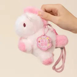 Llavero de peluche con forma de caballo, suave y tierno infantil