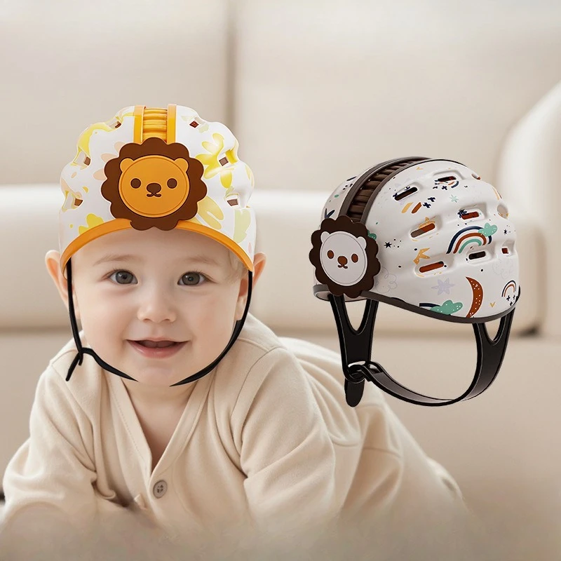 Gorro protector para bebé con dibujos de oso y conejo seguro - imagen 4