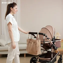 Bolso de pañales INSULAR impermeable de gran capacidad para viaje