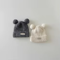 Gorro de invierno bebé forrado oso térmico suave