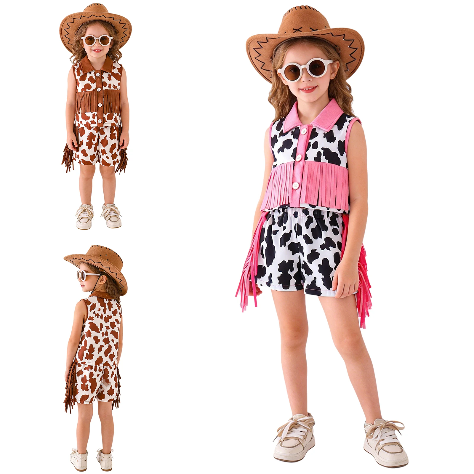Chaleco vaquero con estampado de vaca