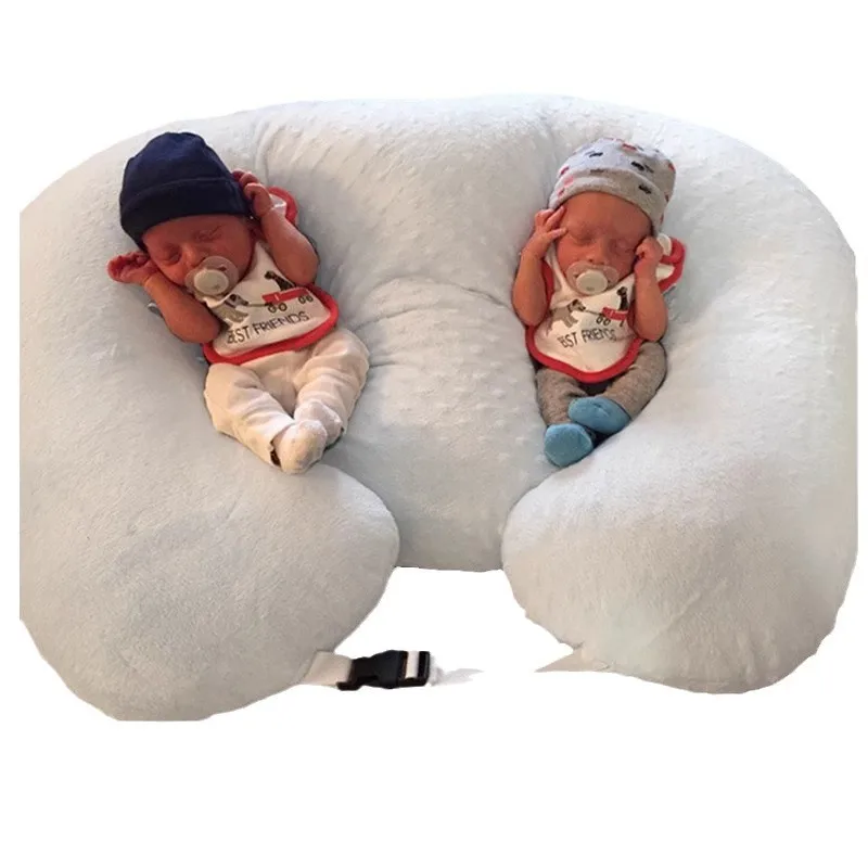 Almohada de lactancia doble para manos libres y soporte posparto