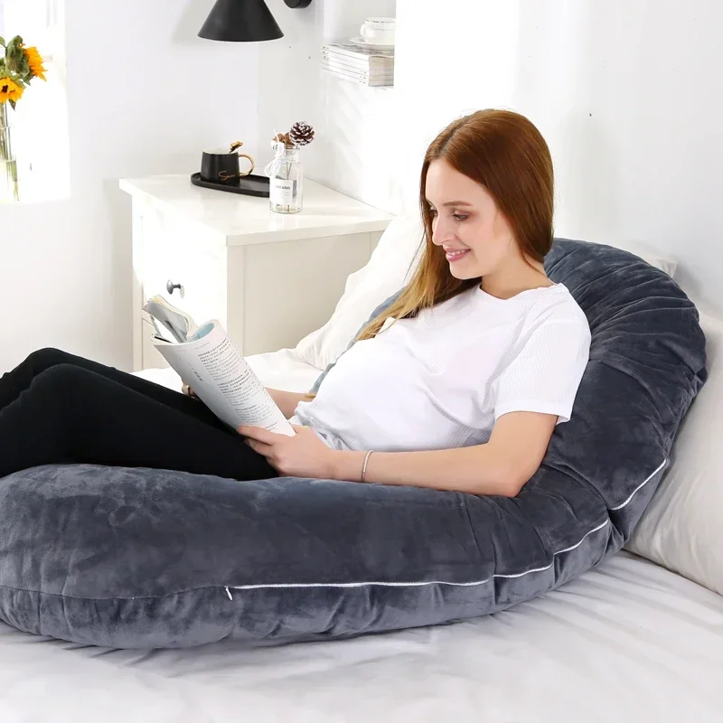 Almohada de embarazo en U para dormir, lactancia y soporte completo - imagen 4
