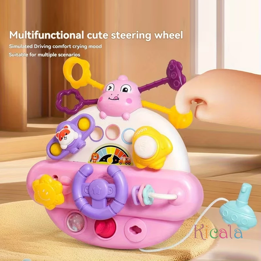 Volante de juguete interactivo para bebé con arrastre y giros - imagen 2