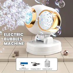 Máquina de burbujas giratoria eléctrica con luz para niños