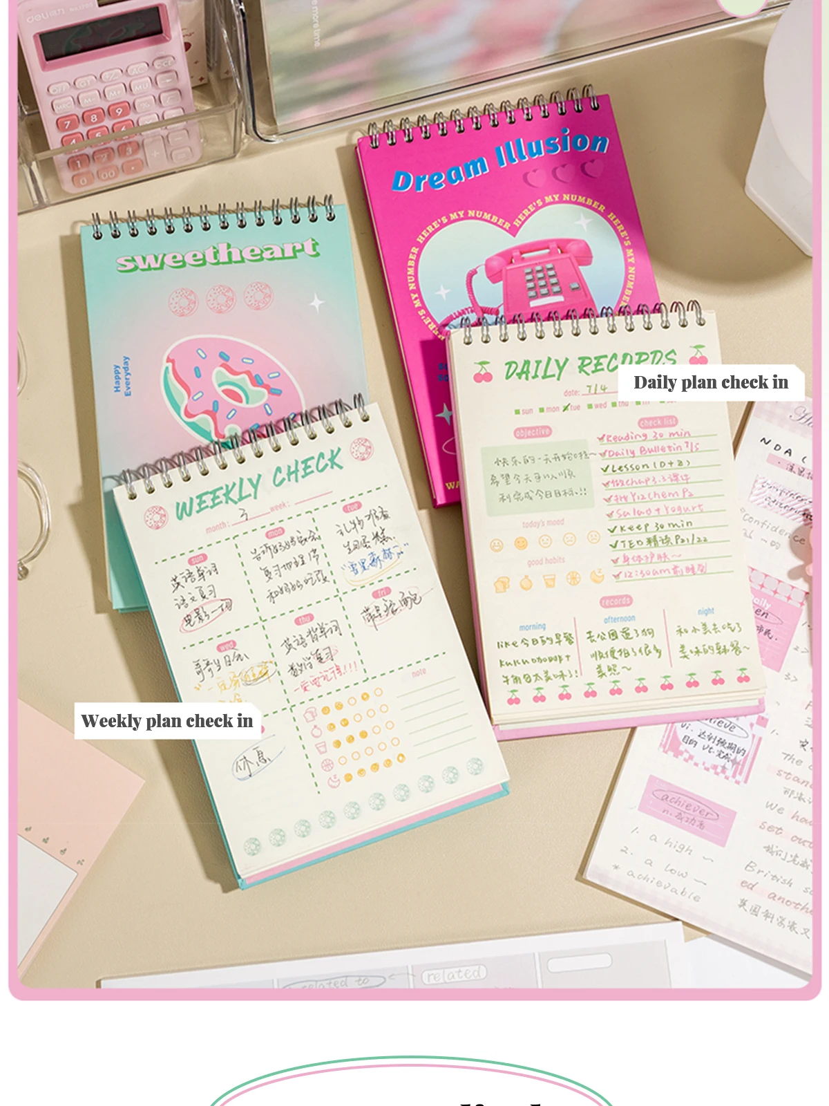 Cuaderno cerrado colores variados