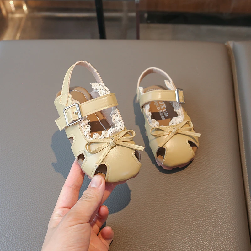 Sandalias de verano antideslizantes para bebé con lazo princesa - imagen 2