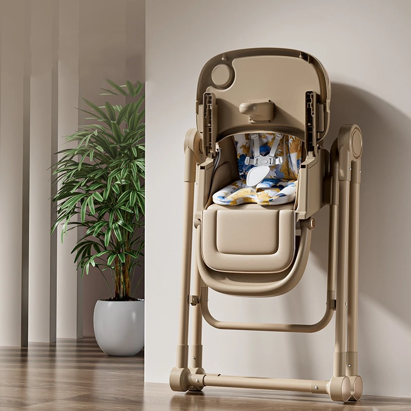 Silla de comedor bebé plegable multifuncional con ajuste de altura - imagen 5