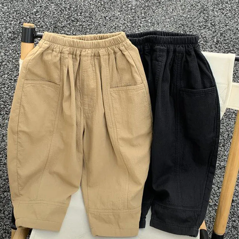 Pantalones de bebé en algodón para primavera y otoño, cintura elástica - imagen 3