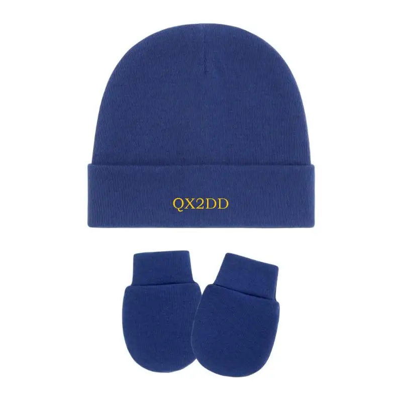 Pack de 4 gorritos y mitones para bebé en varios colores