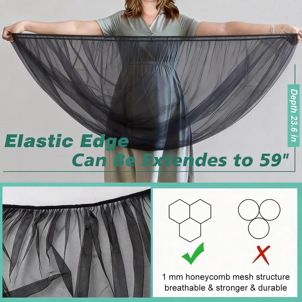 Mosquitera universal para cochecito, malla transpirable elástica - imagen 5