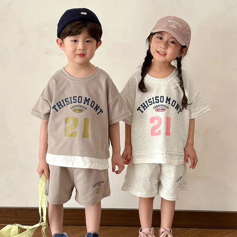CIC conjunto de algodón para niña con camiseta de manga corta - imagen 3