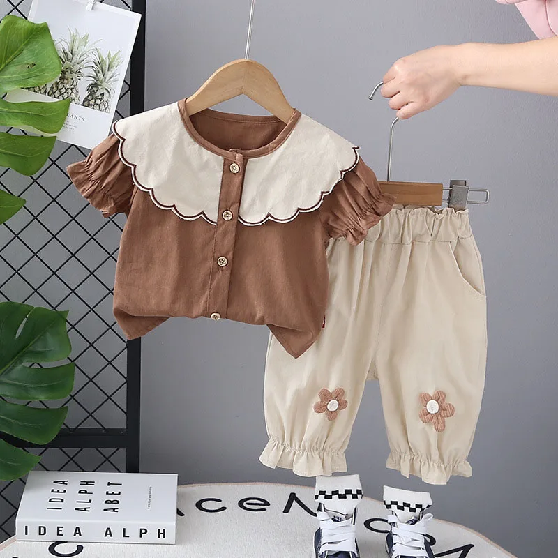 MILANCEL Conjunto verano: camisa cuello muñeca y pantalones florales - imagen 4