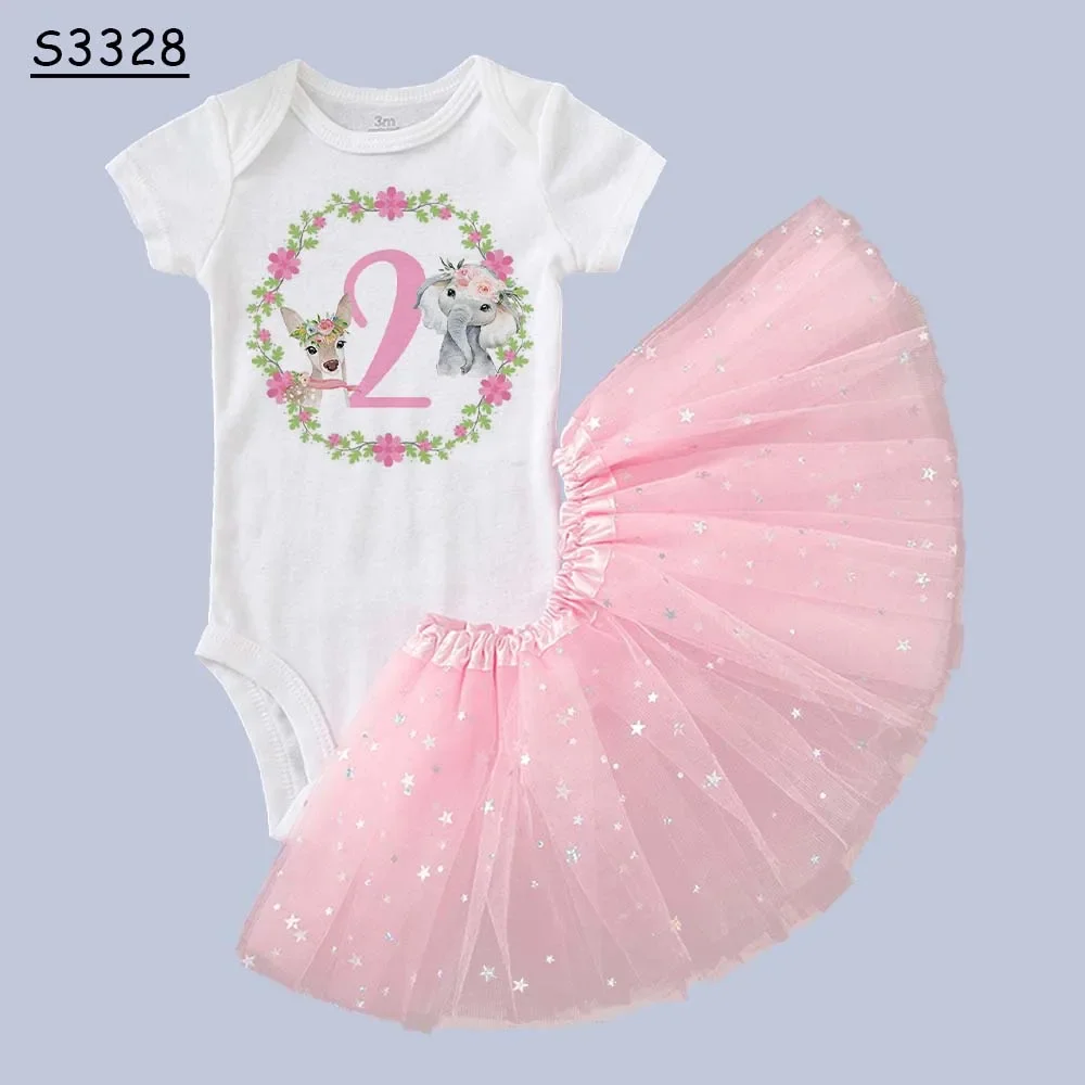 Vestido con tutú para niña recién nacida y falda con bodys - imagen 3