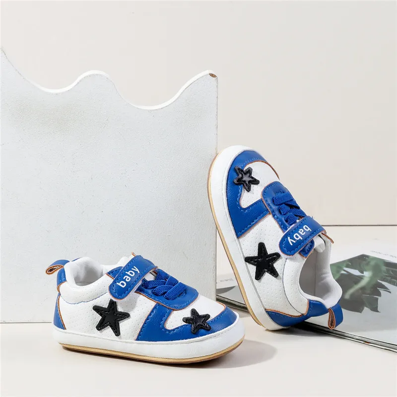 Zapatillas de bebé de cuero PU con suela antideslizante