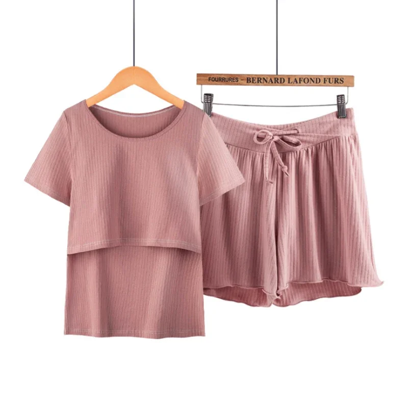 Pijama maternal de rayón suave con apertura para lactancia – Tallas M-3XL - imagen 3