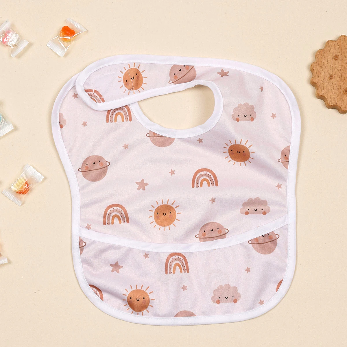 Babero impermeable para alimentación infantil con cinta mágica - imagen 2