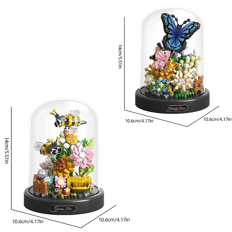 Bloques de construcción Bonsái - Flores y mariposas en maceta - imagen 2