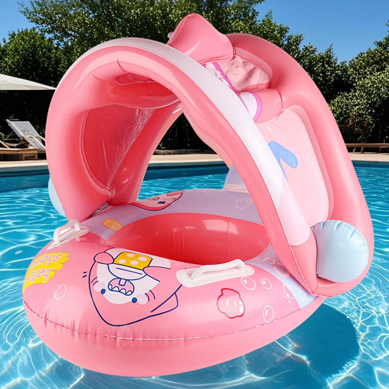 Flotador hinchable para bebé con soporte seguro - imagen 5