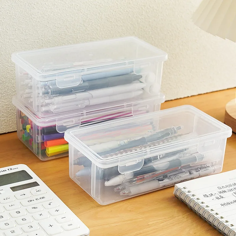 Cajas de almacenamiento de plástico transparente con tapa abatible - imagen 2