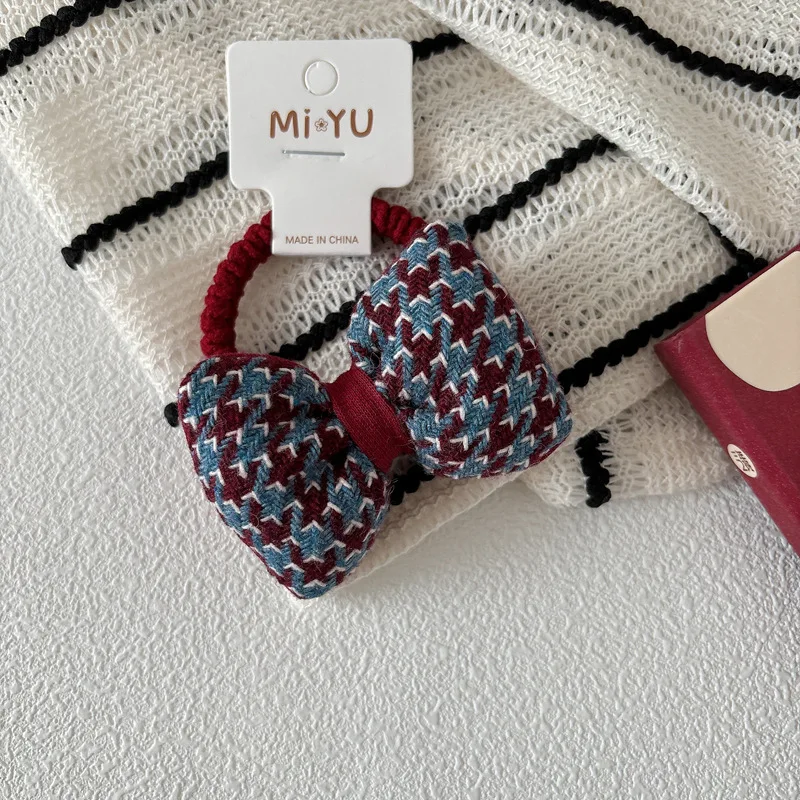 Cuerda para el pelo con lazo a cuadros de niñas - imagen 4