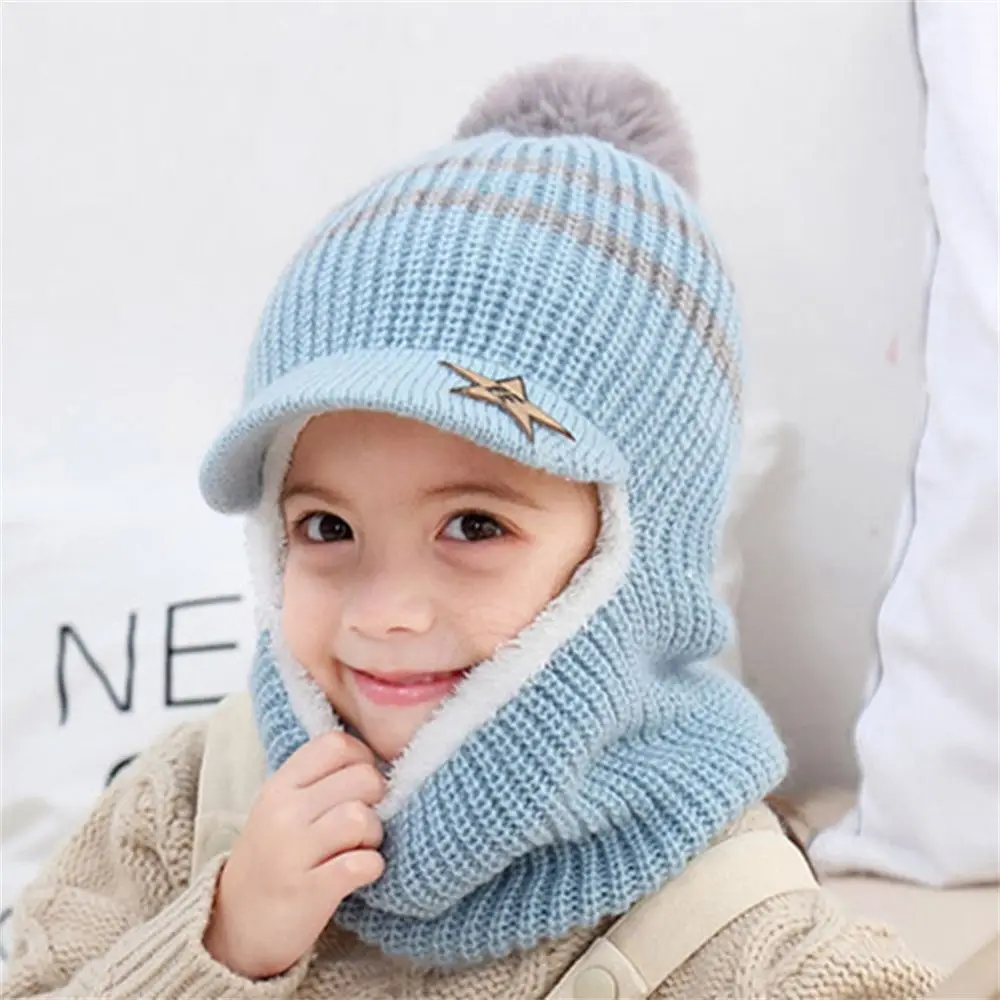 Gorro pasamontañas de lana con babero para niños – Invierno - imagen 4