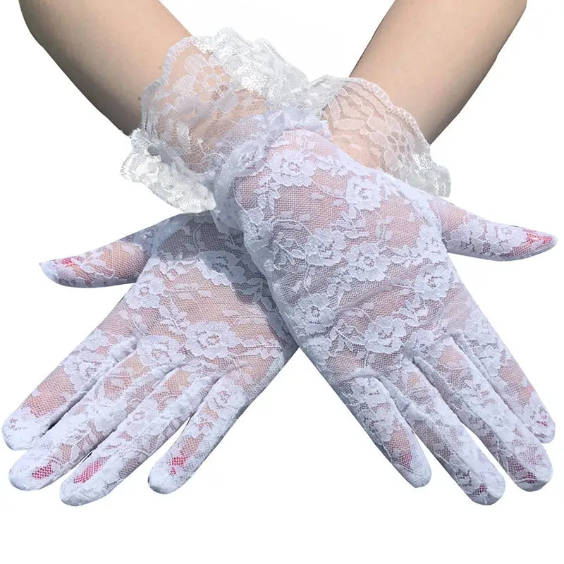 Guantes de encaje floral para vestido – estilo vintage nupcial - imagen 3
