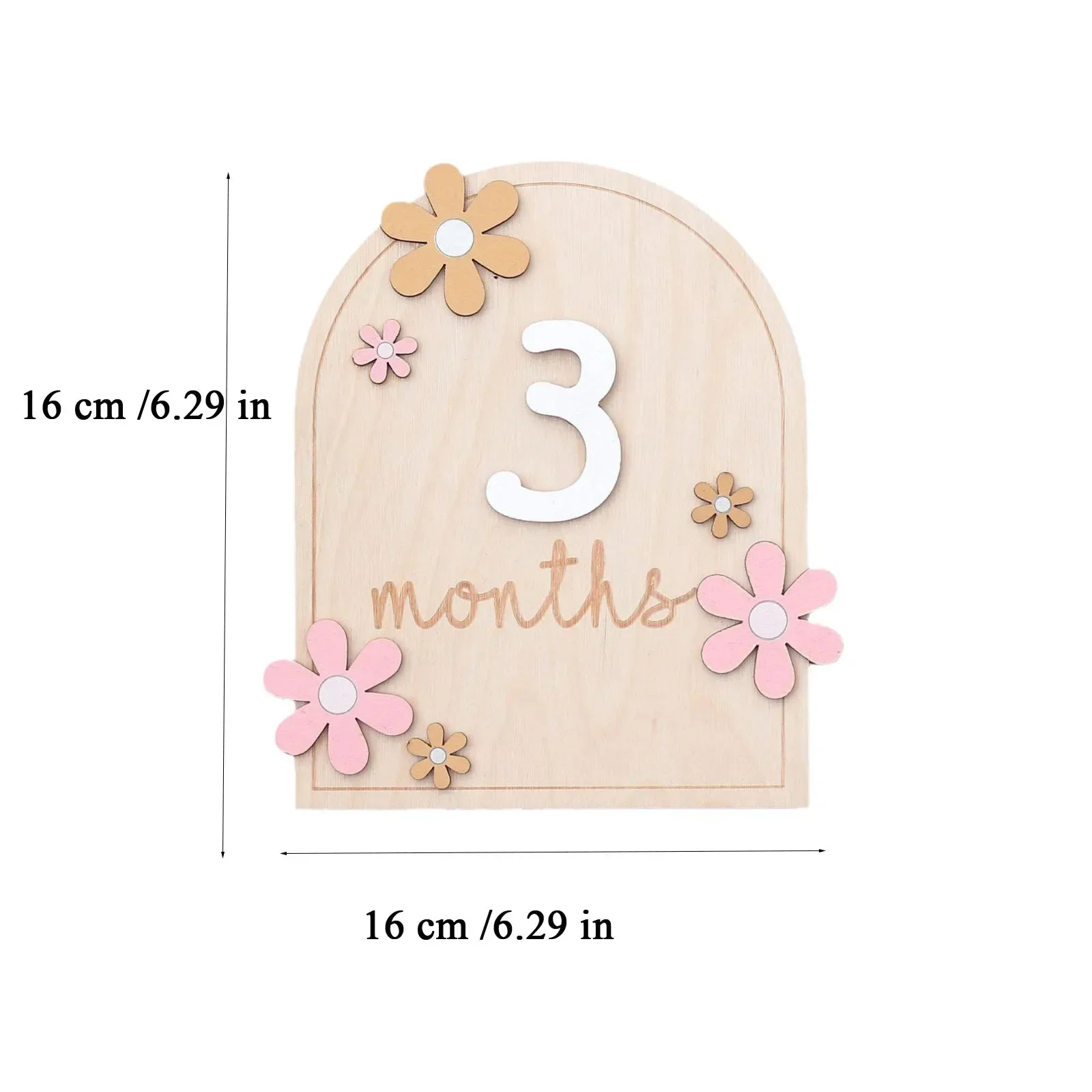 Accesorio de fotografía de madera con flor de doble cara