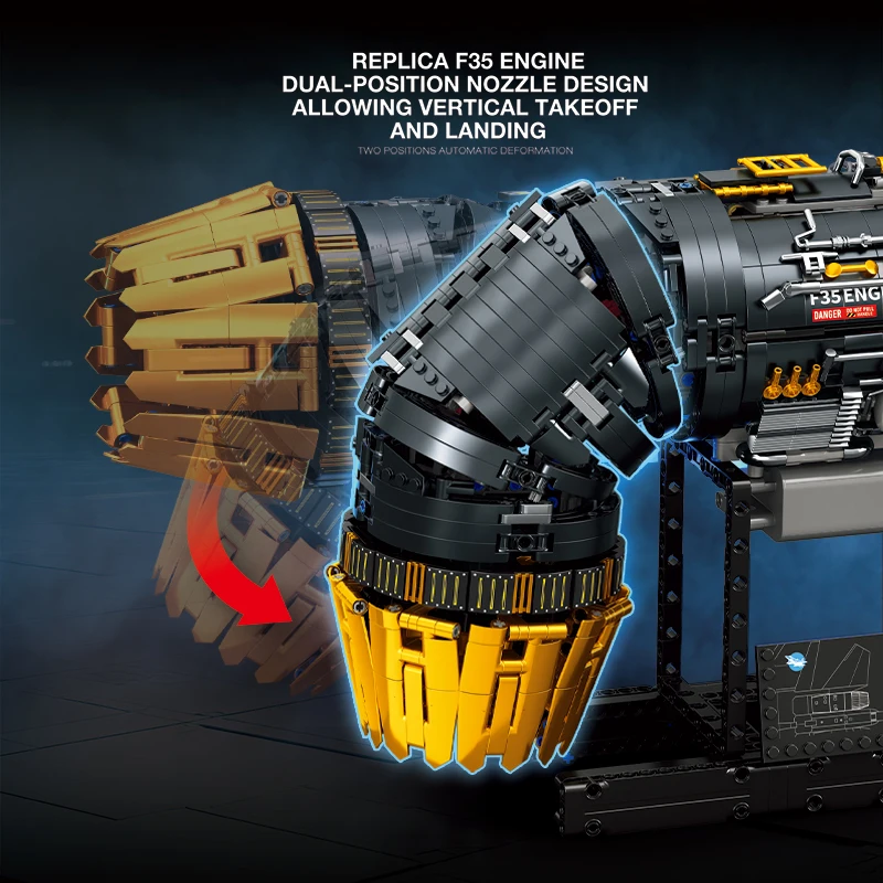 Bloques de construcción de motor turbofan para niños – modelo vertical - imagen 3