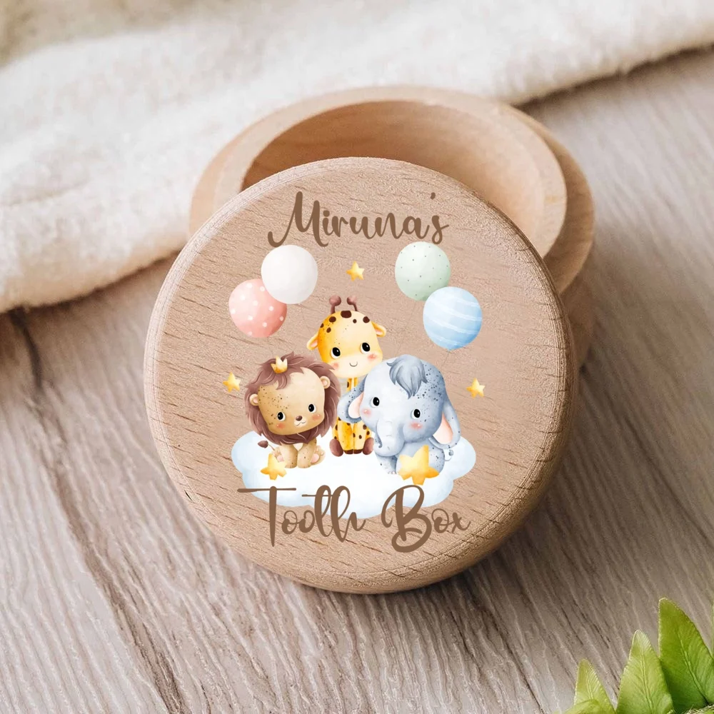 Caja cordón umbilical Safari madera personalizada – Regalo nacimiento - imagen 4