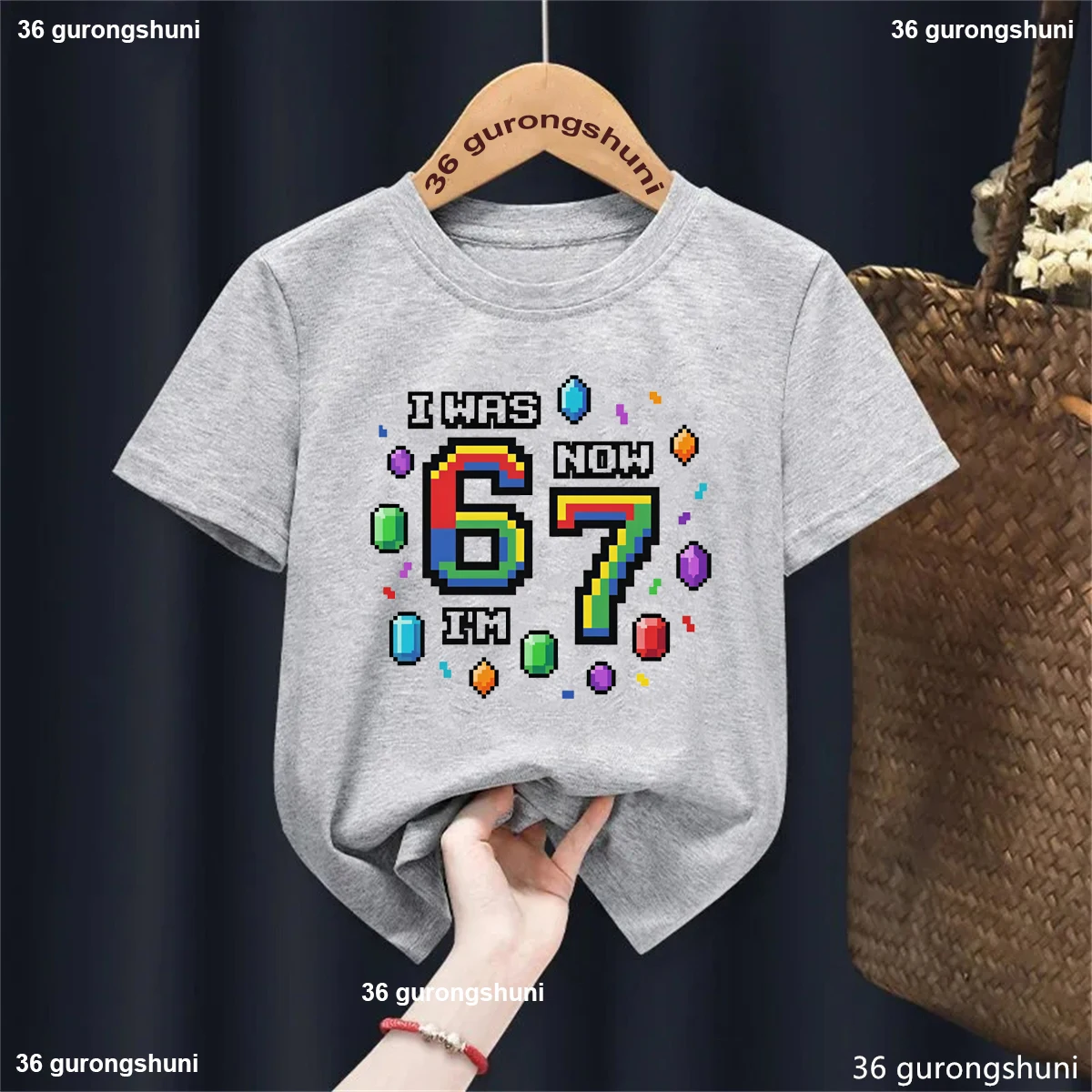 Camiseta infantil con estampado divertido de bloques coloridos - imagen 3
