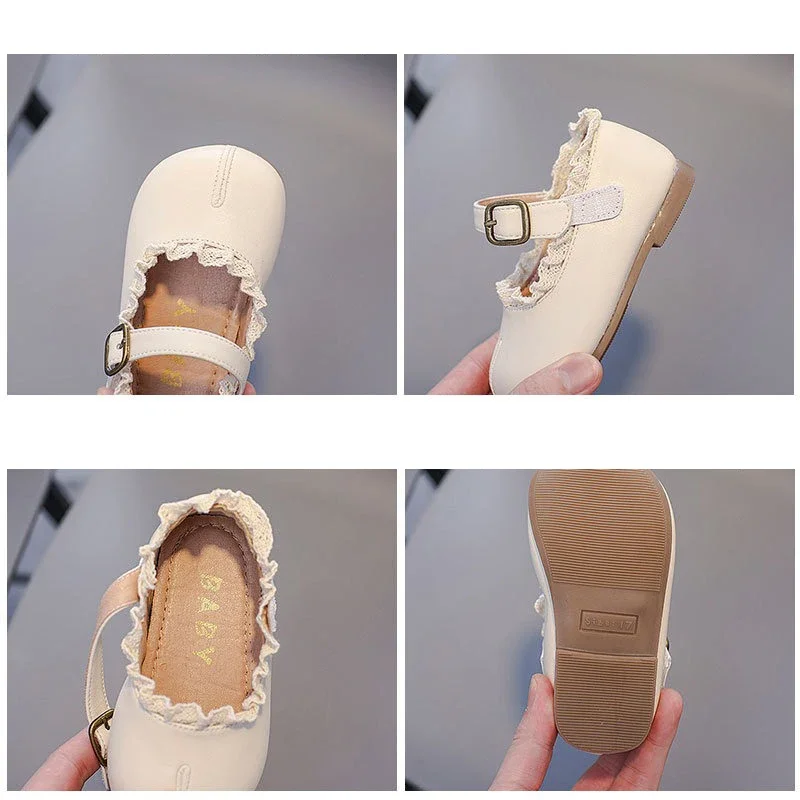 Zapatos de princesa para niña – Fiesta de encaje y cuero suave - imagen 5