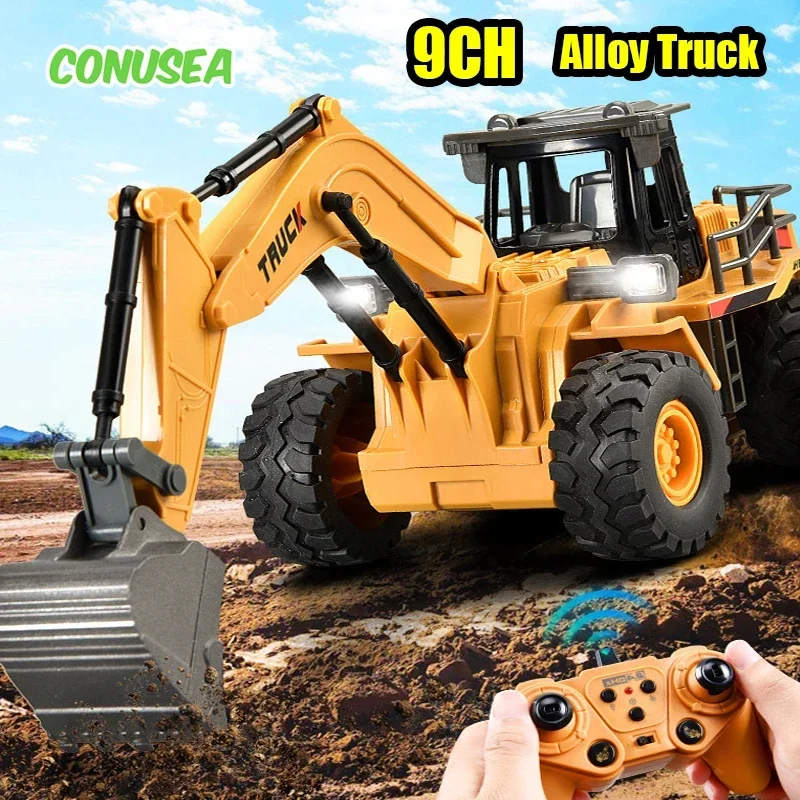 Camión excavador RC de control remoto multicanal para niños - imagen 4