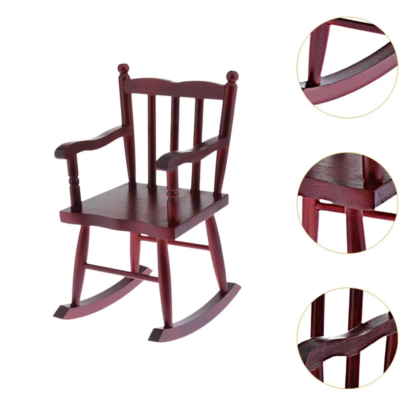 Silla mecedora para casa de muñecas, artesanal para micropaisaje - imagen 4