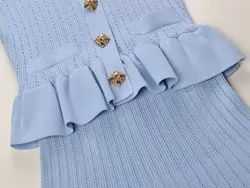 Conjunto de otoño francés: top de punto ajustado y falda sirena