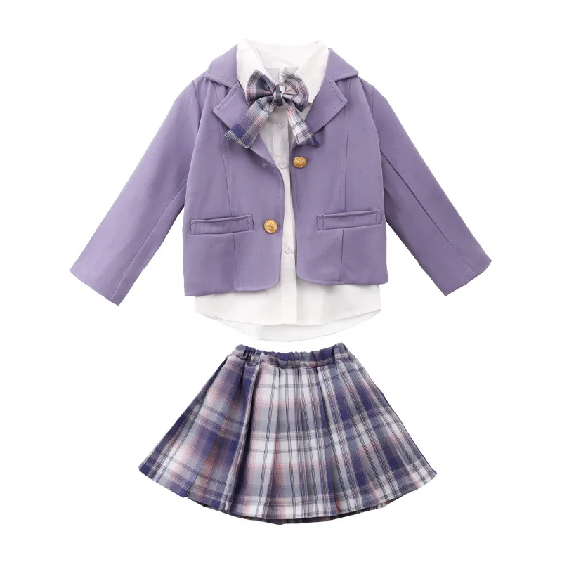 Conjunto de niña estilo universitario primavera-otoño falda plisada - imagen 5