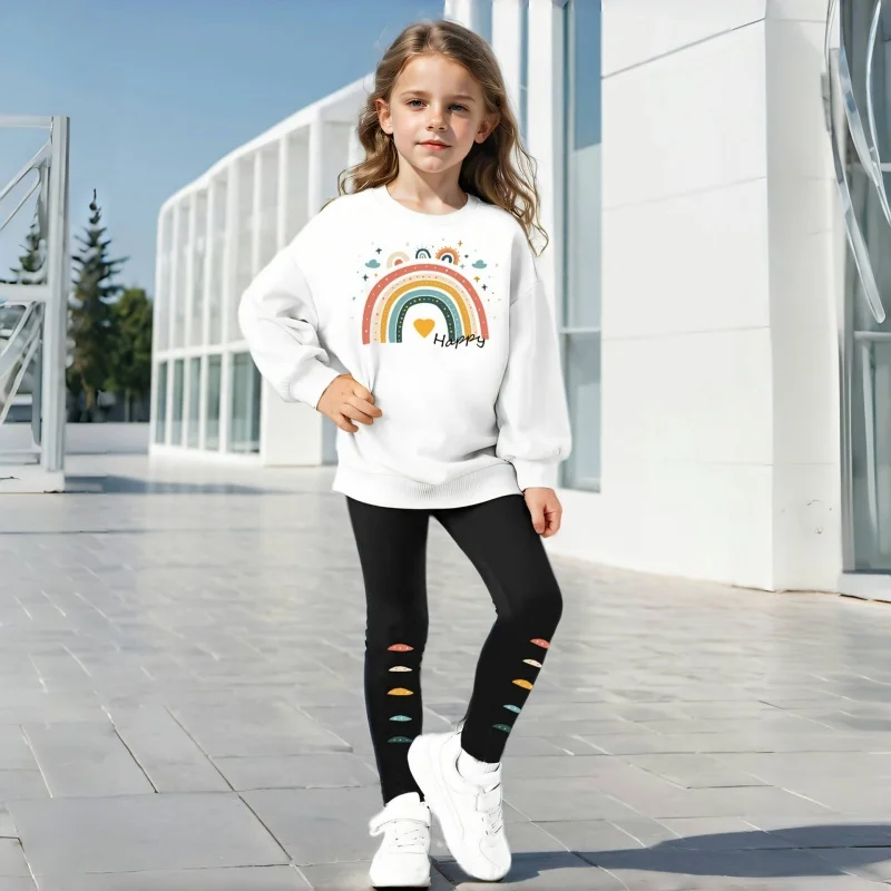 Conjunto niña manga larga arcoíris - ropa deportiva invierno - imagen 5