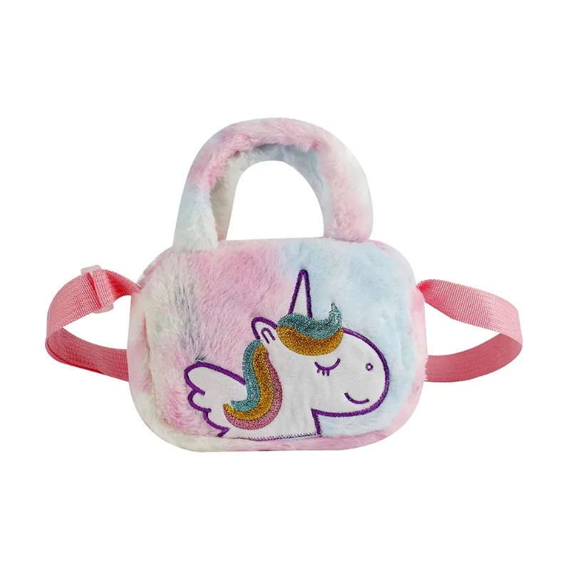 Bolso de felpa de unicornio para niña – Esponjoso y ajustable - imagen 3
