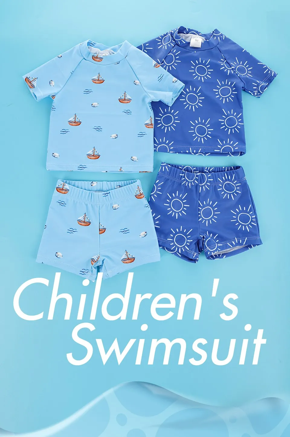 Traje de baño infantil con estampado de animales vista frontal