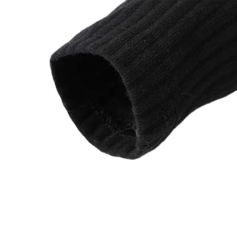 Vestido de terciopelo negro para niña - Manga larga y botones