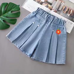 Shorts vaqueros infantiles con estampado divertido para niño