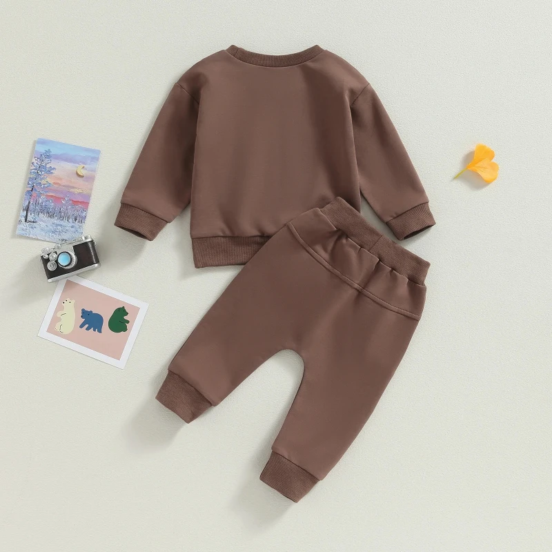 Conjunto bebé otoño-invierno cálido: top de oso y pantalón con cordón - imagen 2
