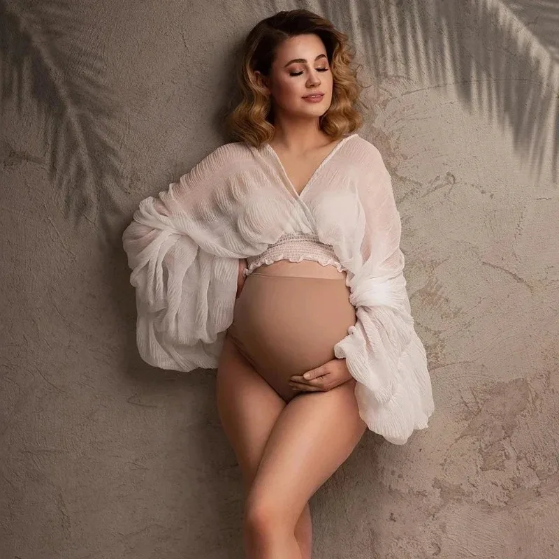 Vestido maternidad gasa para fotos de verano - imagen 3