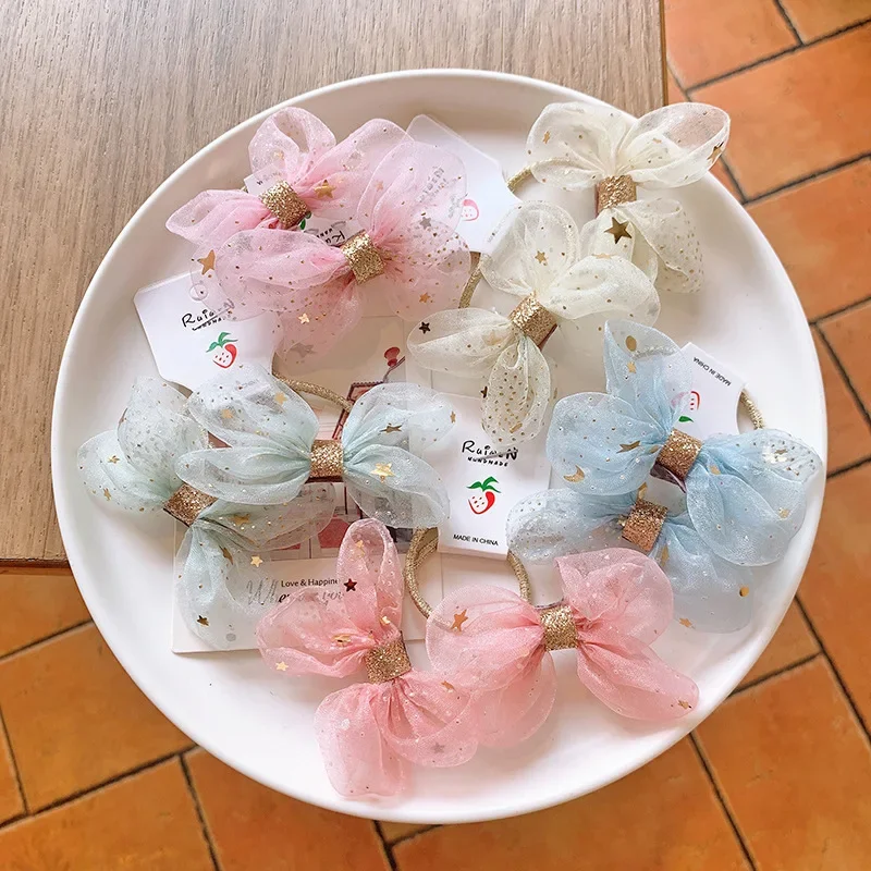 Bandas elásticas para niñas con encaje brillante – estrellas caramelo