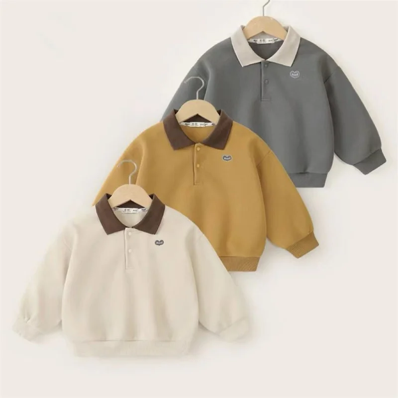 Jersey de otoño manga larga infantil con letras informales - imagen 4