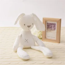 Conejo de peluche suave para bebé, sueño nocturno con orejas largas