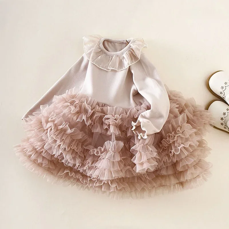 MILANCEL vestido de bebé de verano con encaje y falda de color - imagen 3