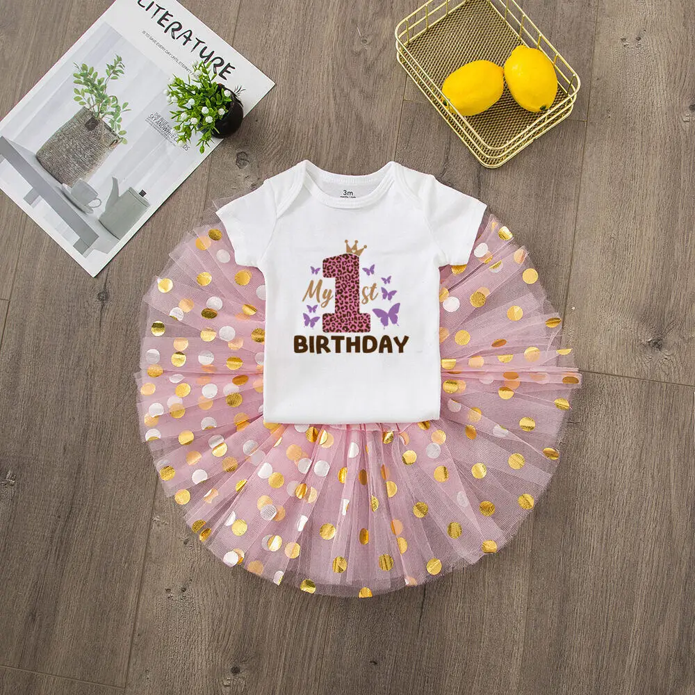 Vestido de primer cumpleaños con tutú rosa - conjunto fiesta - imagen 2