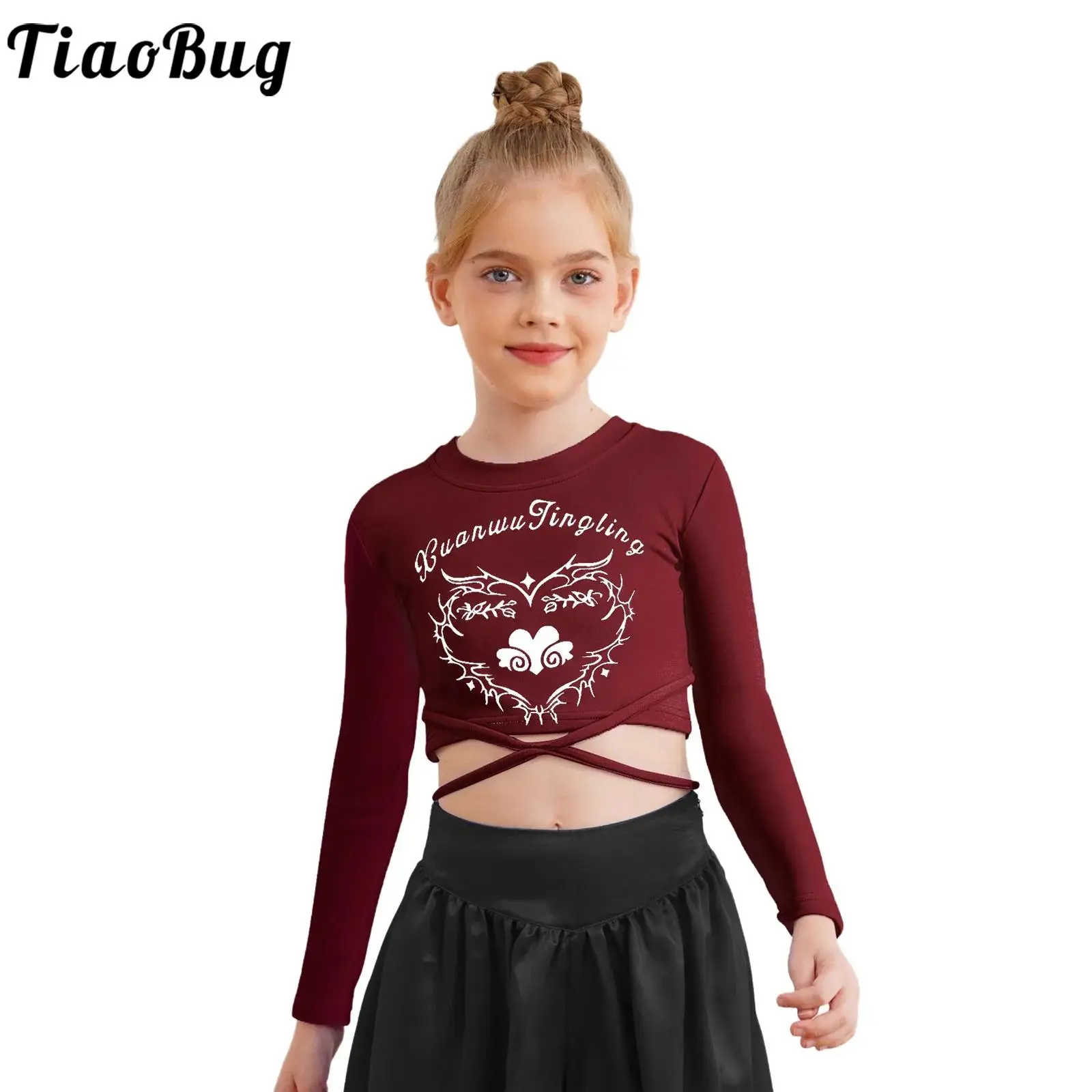 Top corto hip hop para niña bailarina con estampado corazón - imagen 3